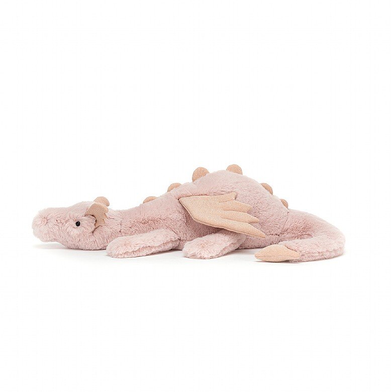 Jellycat - Liggande rosa drake 50 cm