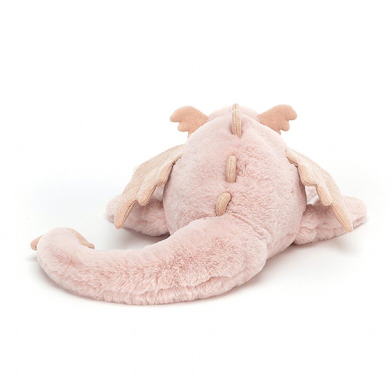 Jellycat - Liggande rosa drake 50 cm