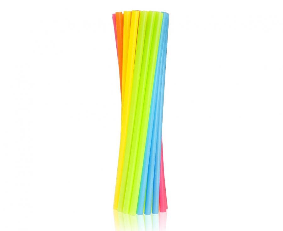 Plastsugrör Regnbågsfärgade 10-pack