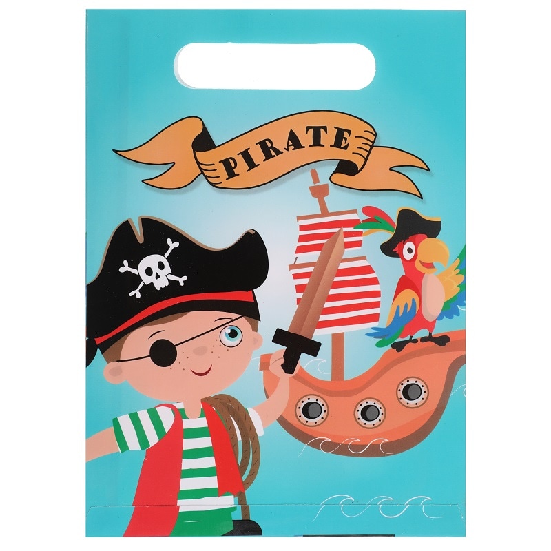 Små Pirater - Kalaspåsar i lyxigt papper 10-pack