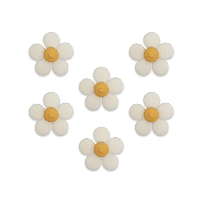 Sockerdekorationer - Daisy 6-pack