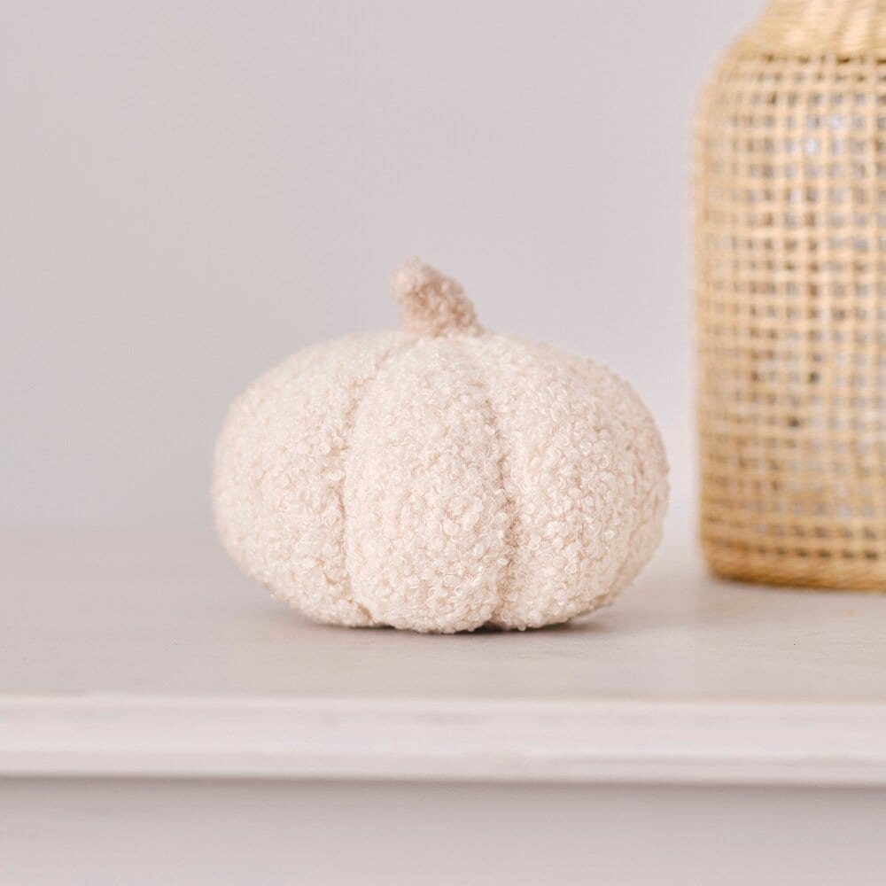 Pumpa i textil - Krämvit 14 cm