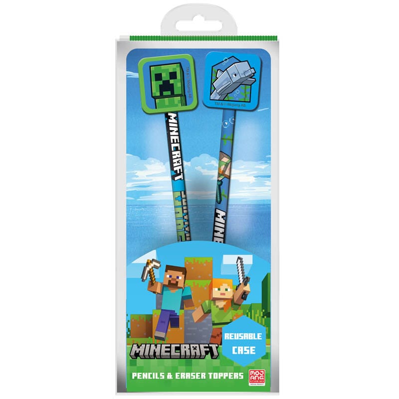 Minecraft - Blyertspennor med Suddgummi 2 st.