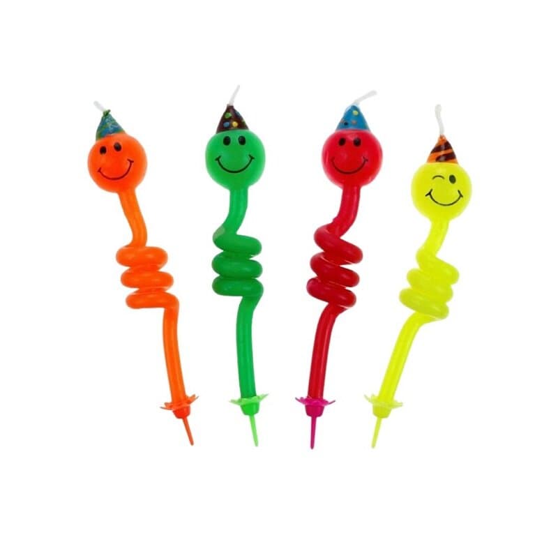 Tårtljus - Spiral Smiley 4-pack