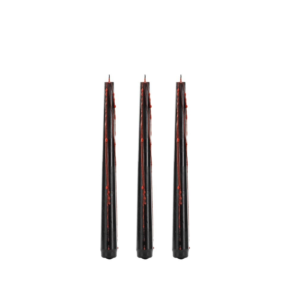 Blödande Svarta Stearinljus 3-pack