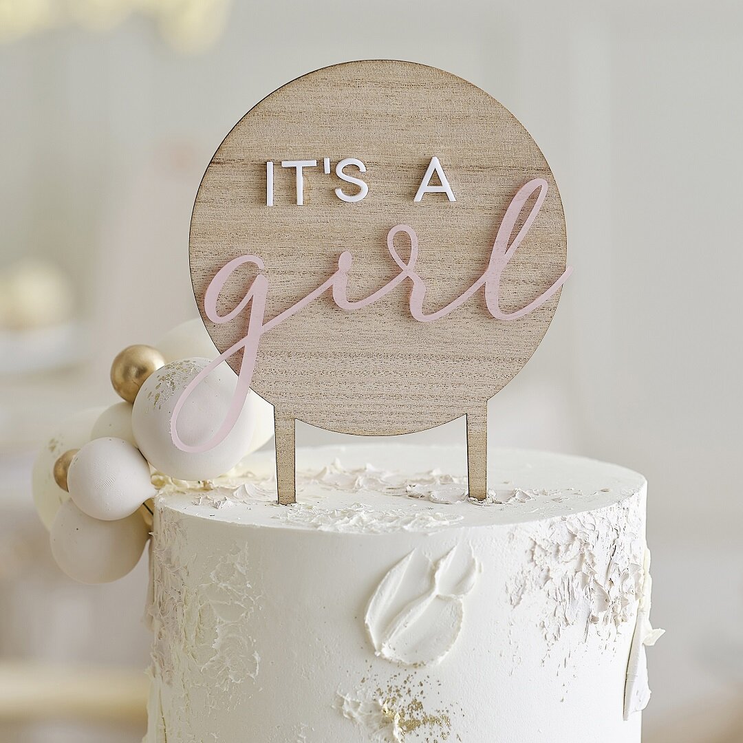 Cake Topper i Trä - It's a Girl