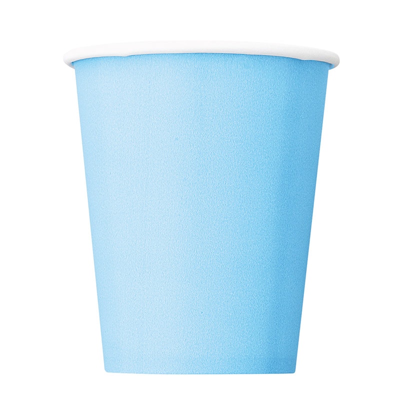 Pappmuggar 266 ml - Ljusblå 8-pack