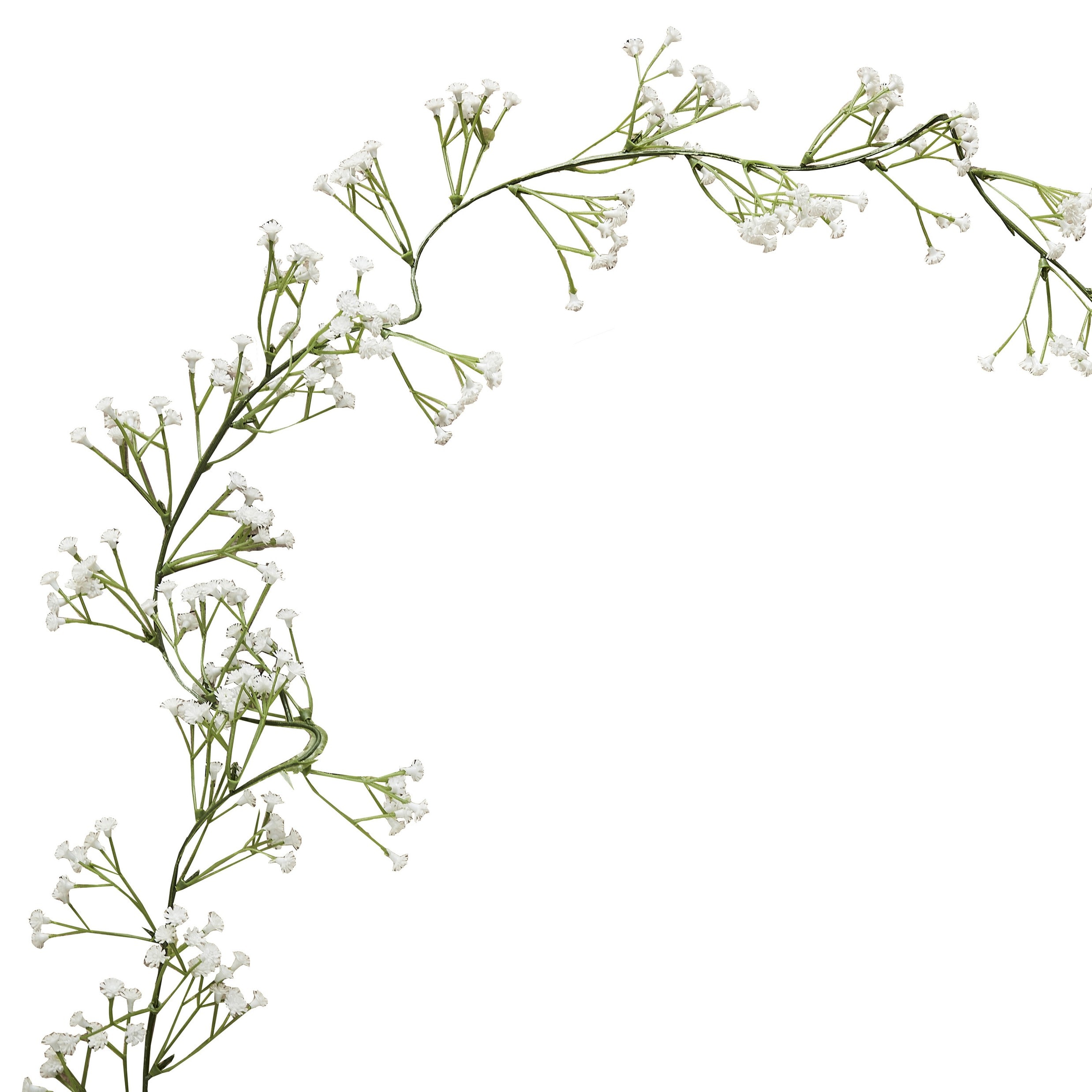 Blomstergirlang - Vit brudslöja 180 cm