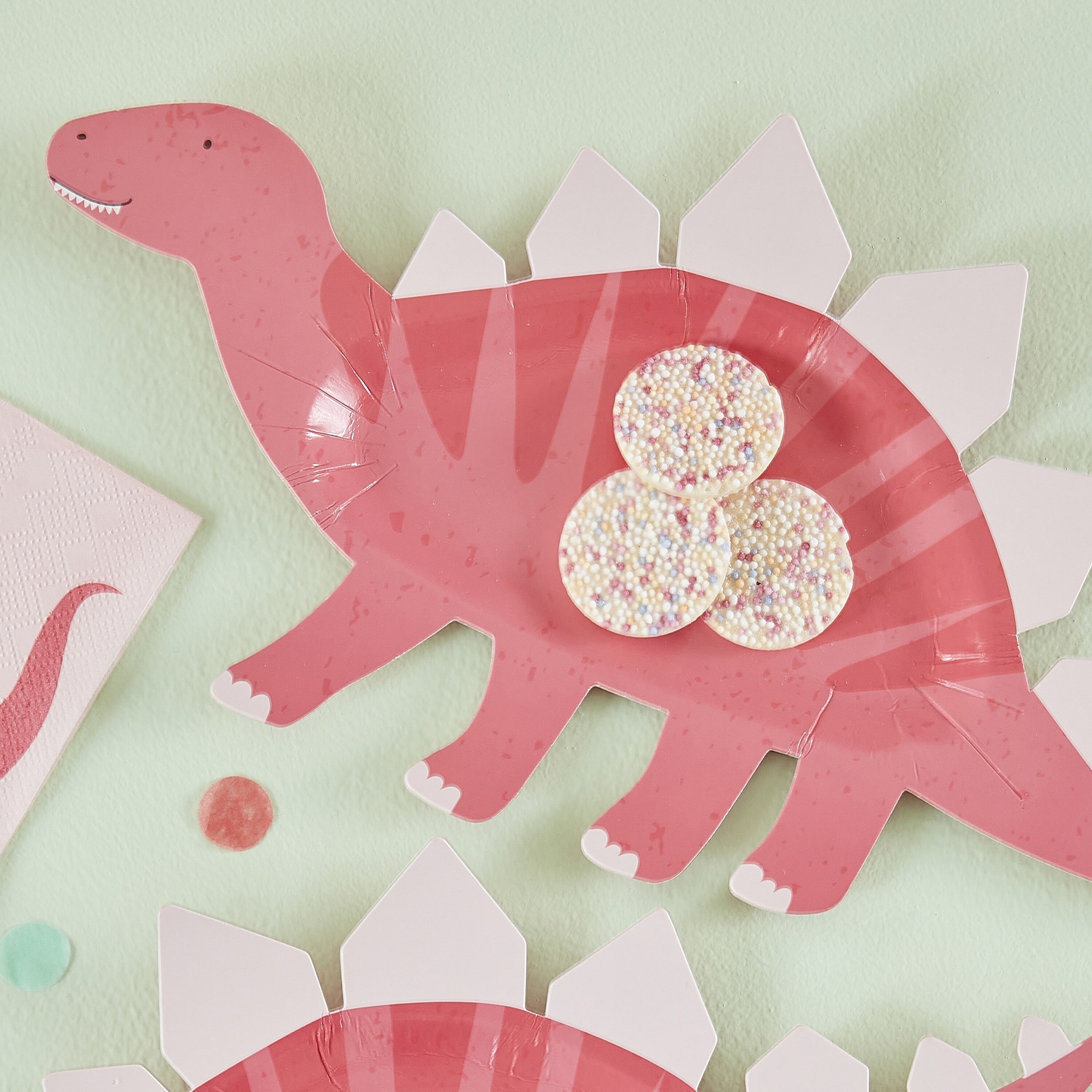 Dinosaur Roar Pink - Formade tallrikar 8-pack