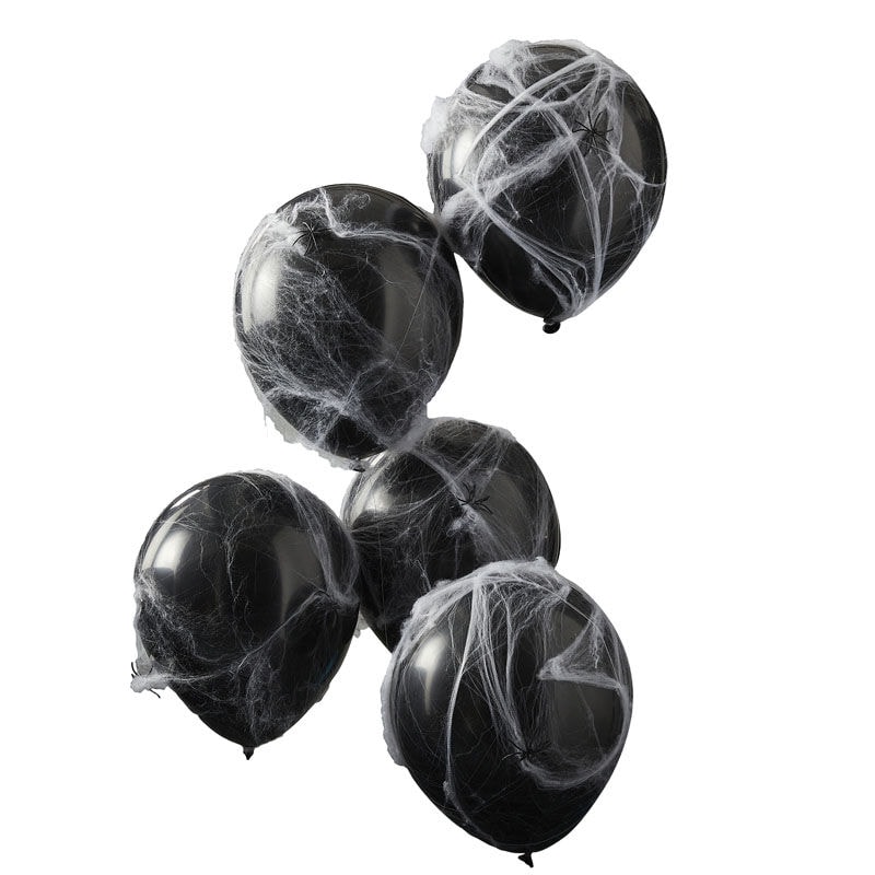 Ballonger med spindlar och spindelnät 5-pack