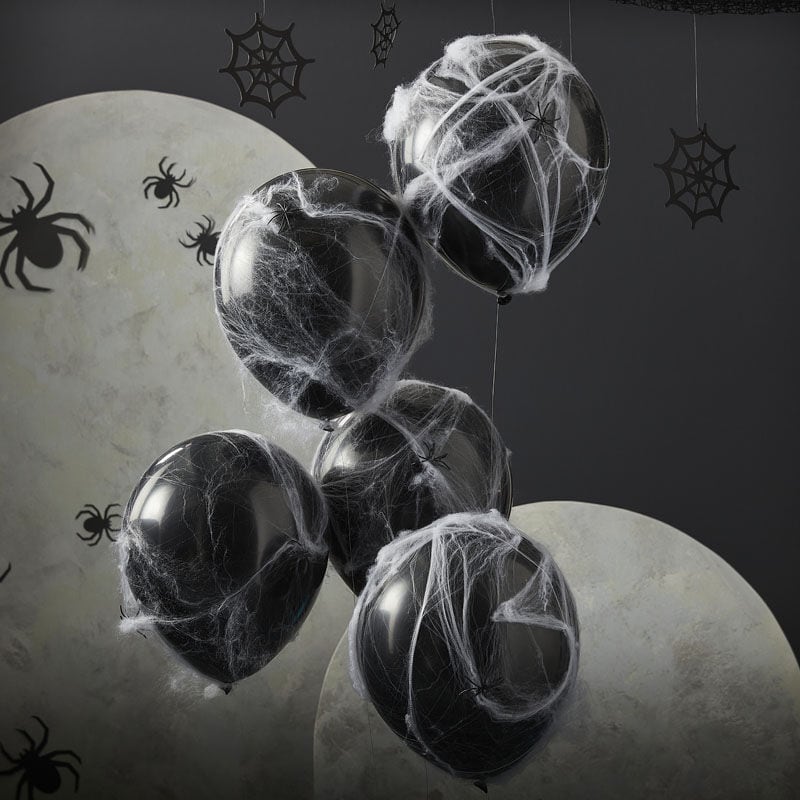 Ballonger med spindlar och spindelnät 5-pack