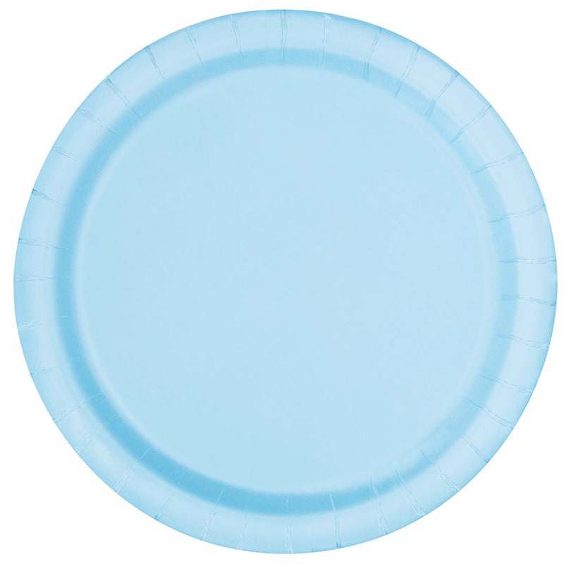 Papptallrikar 22 cm - Ljusblå 8-pack