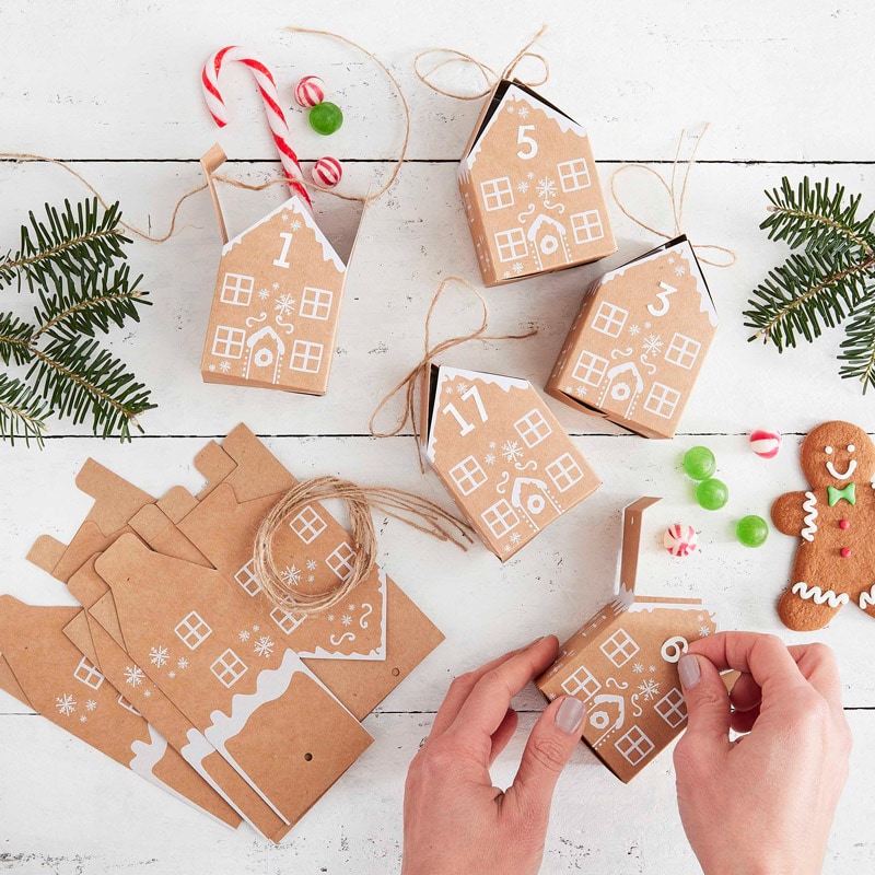 DIY Adventskalender - Pepparkakshus i papp