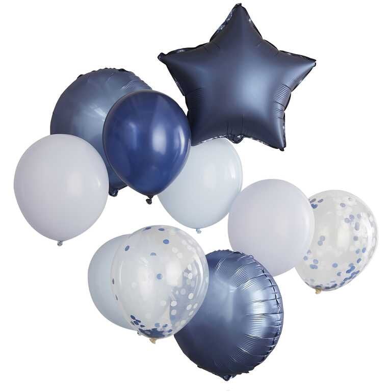 Ballongbukett, Mörkblå/Ljusblå 10-pack