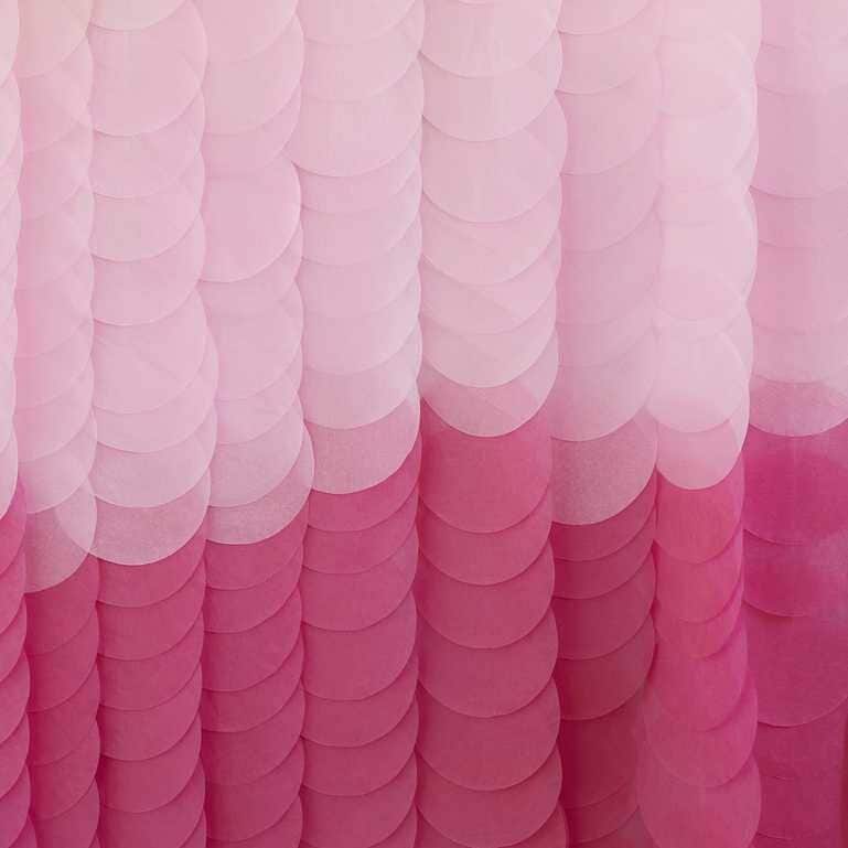 Backdrop med cirklar i rosa ombre 200 cm