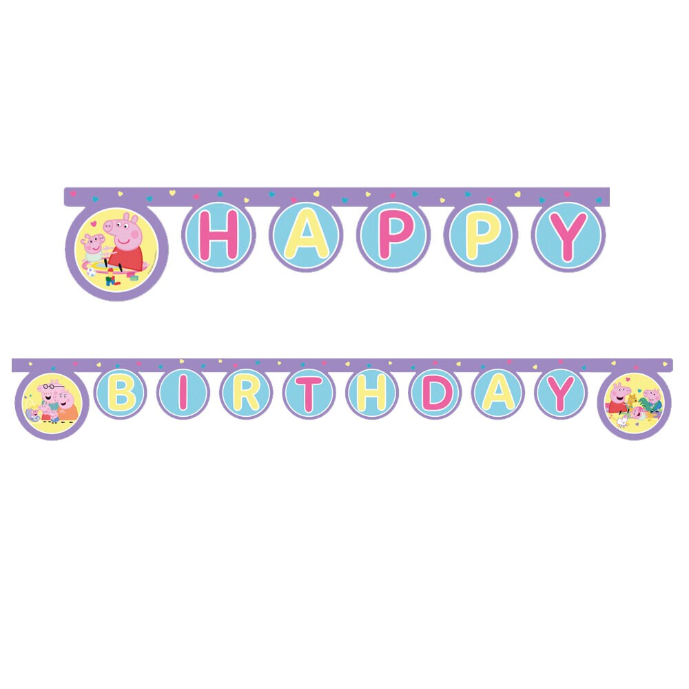 Greta Gris Girlang Happy Birthday