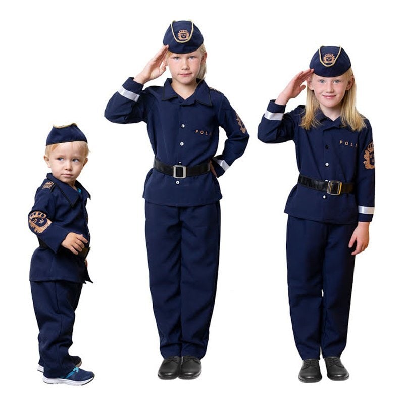 Svensk Polis Maskeraddräkt Barn 3-8 år
