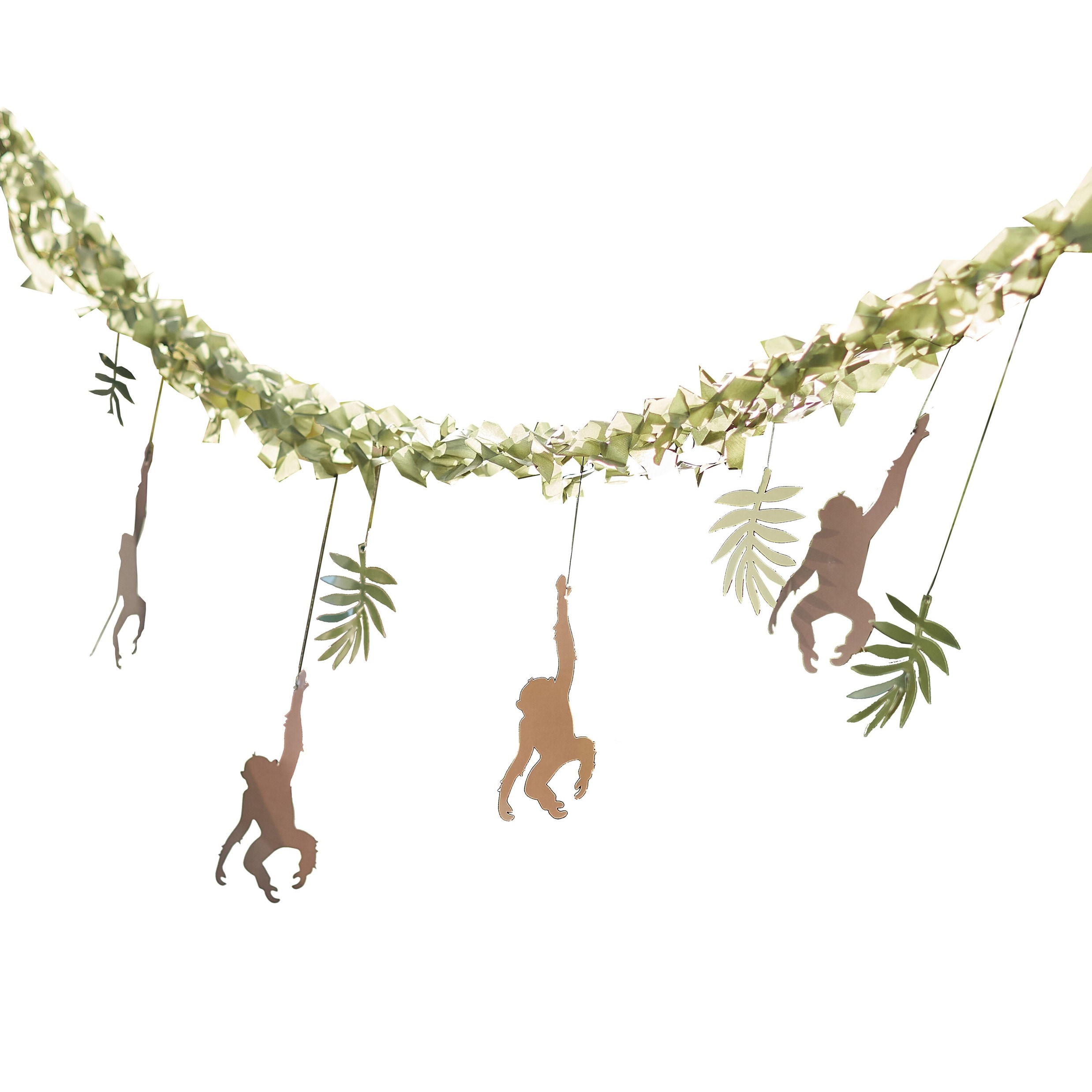 Let´s Go Wild - Dekorationsgirlang med löv och apor 4 meter