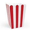 Popcornboxar Randig, Vit och Röd 6 st